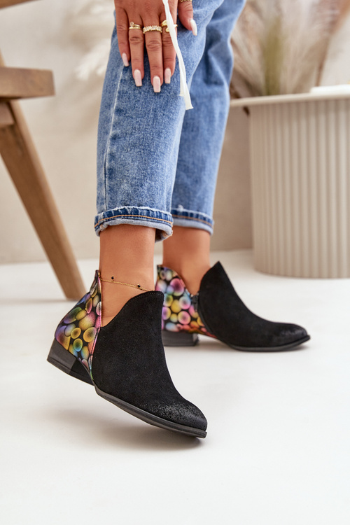 Leather Ankle Boots Maciejka With Cutouts Black 04091-77