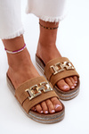 Women's Platform Slides With Decoration Camel Vapireta