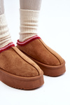 Slippers On Thick Sole In Brown Eco Suede Sylva