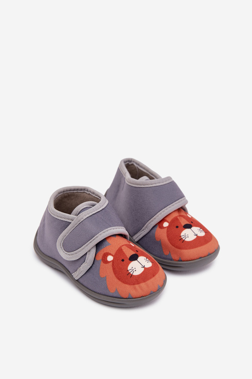 Children's slippers with velcro grey Katline