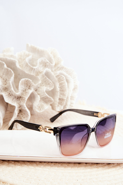 Women's Sunglasses With Decorative Details UV400 Blue-Pink