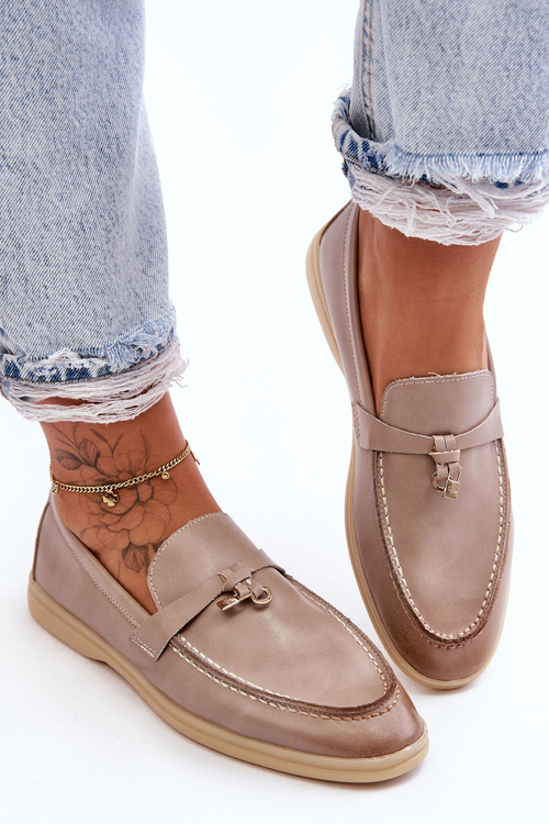 Mokasyny Klasyczne Damskie Szare Cortez E722