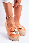 Women’s Espadrilles On Platform Linen Orange Denver