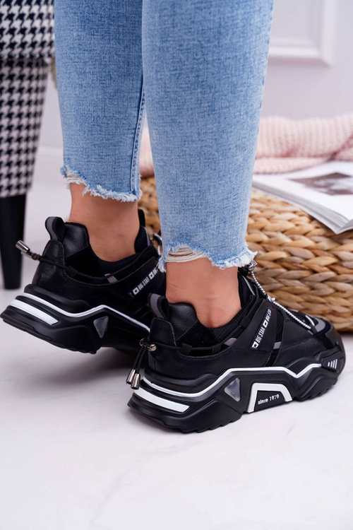 Damskie Sportowe Obuwie Big Star by Daniel Lopez Czarne FF274A541