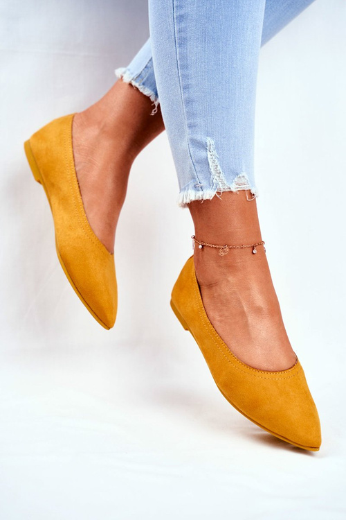 Women’s Ballerinas Eco-Suede Yellow Bellissima