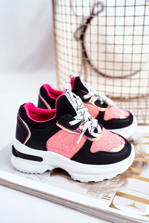 Children's Sport Shoes With Glitter Black-Pink Matylda