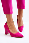 Suede Pumps On A Fashionable Heel Fuchsia Estellia