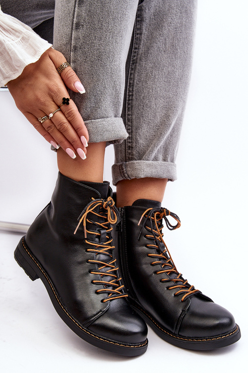 Women's Leather Ankle Boots Black Ethel