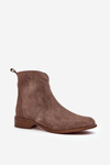 Women's Suede Boots with Zip Dark Beige Nicole 2829