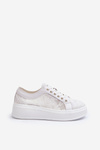 Lace Women's Sneakers On Platform S.Barski HY51-059 White