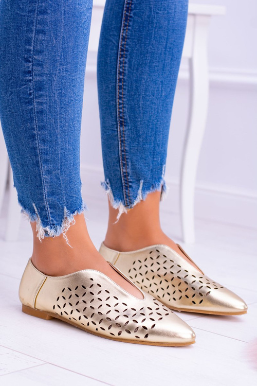 Lu Boo Gold Women's Slip-on Half Shoes Synthia