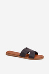 Women's Flat Sandals With Cutouts Black Salyra
