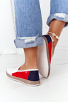Espadryle Big Star Biało-Czerwone HH276009 