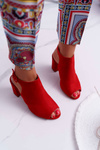 Women's Stiletto Sandals with Peep Toe Red Esta