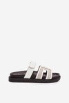 Women's Platform Slippers With Velcro White Kovira