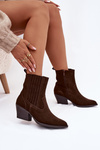 Suede Cowboy Boots for Women with Heel Lined Chocolate Dylira