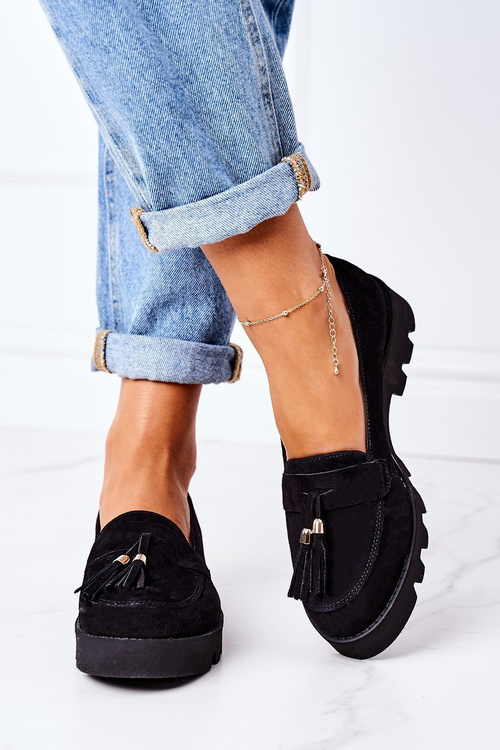 Suede Moccasins Lewski Shoes 3053 Black