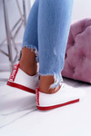 Women's Sneakers White Red Nigrid Stripe
