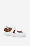 Women Sneakers With Leopard Print On Platform White Nativira