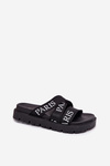 Women's sandals with fabric straps Paris on platform black Celinea