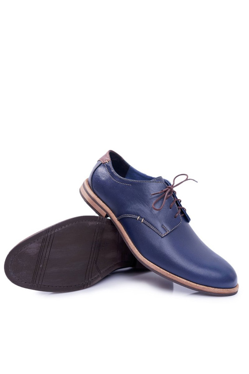 Elegant Men's Navy Blue Feliciano Half Shoes