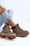 Women's Fleece-Lined Trapper Boots Green Corbin 
