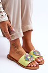 Women's Fashionable Sandals With Decoration Green Halsey