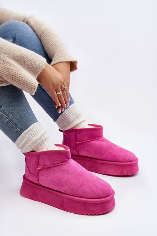 Women's Snow Boots on Thick Sole Pink Caliksa