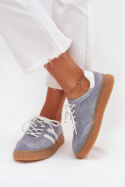 Suede Women's Platform Sneakers Blue Marisae