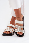 Women's Platform Slippers With Velcro White Kovira