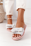 Rubber Slippers With A Bow White Gabriell
