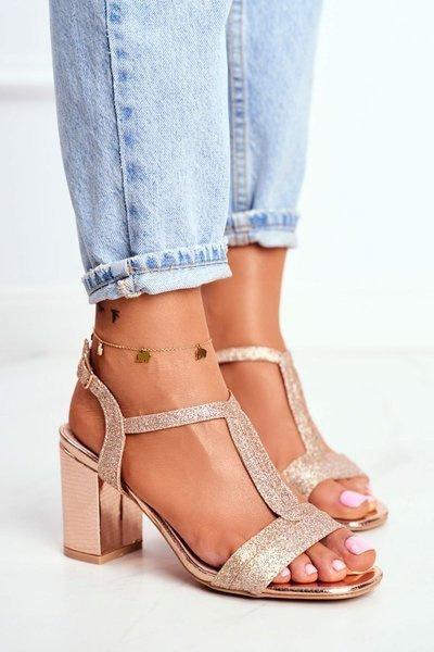 Women's Stiletto Sandals Glitter Champagne Perfecto