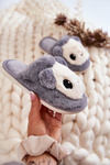 Children's fur slip-on slippers Gray Alize