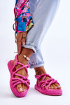 Women's Fashionable Braided Sandals Fuchsia Tiffanie