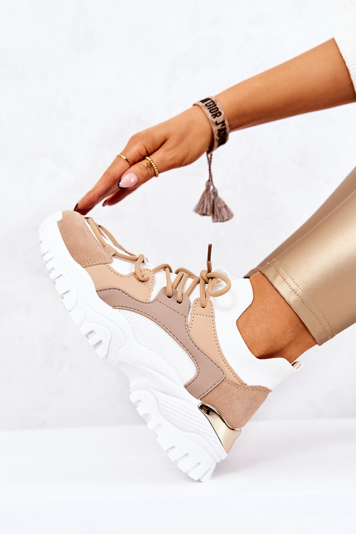 Sport Sneakers Socks Beige and White Colleen