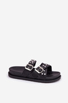 Women's Sandals With Buckles On Cork Sole Black Sercele