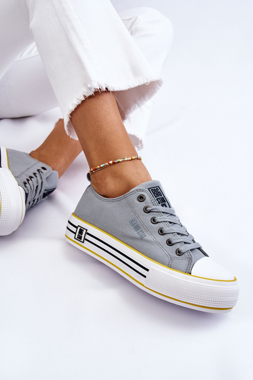 Women's Fabric Sneakers On The Big Star Platform LL274183 Light blue