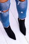 Lu Boo Black Suede Stiletto Boots Veneci
