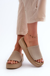 Women's Platform Slides Sergio Leone SK083H Beige