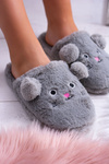 Women's Slippers SOXO Mice with Ears Grey
