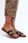 Flat Women's Flip-Flops Made of Eco Leather Sergio Leone SK077H Black