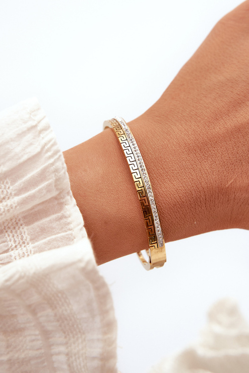 Women's Bracelet with Cubic Zirconia Stainless Steel Gold