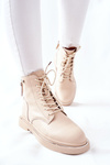 Women's Leather High Boots GOE II2N4015 Beige