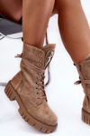 Suede Boots With Jewelry Decoration Workery Dark Beige Marx