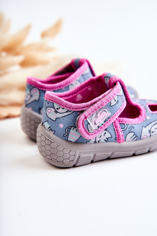 Shoes Slippers Befado Cats 533P014 Blue-Pink