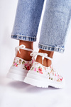 Low Sneakers Tied With Flowers White Amissa