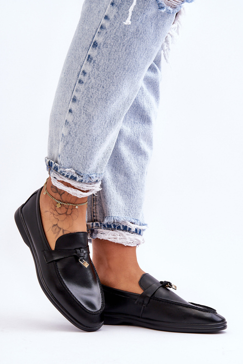 Mokasyny Klasyczne Damskie Czarne Cortez E722