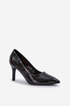 Stiletto Heels Made Of Patent Eco Leather Black Sanalitia