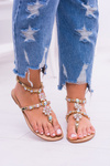 Lu Boo Gold Women's Zirconia Venice Sandals
