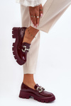 Women's Patent Loafers with Decoration Burgundy Arsaba